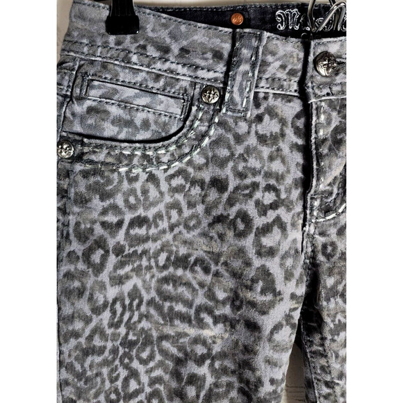 Miss Me Jeans Women’s Sz 27 CARGO SIGNATURE RISE SKINNY LEOPARD PRINT Inseam 33" - Picture 8 of 8